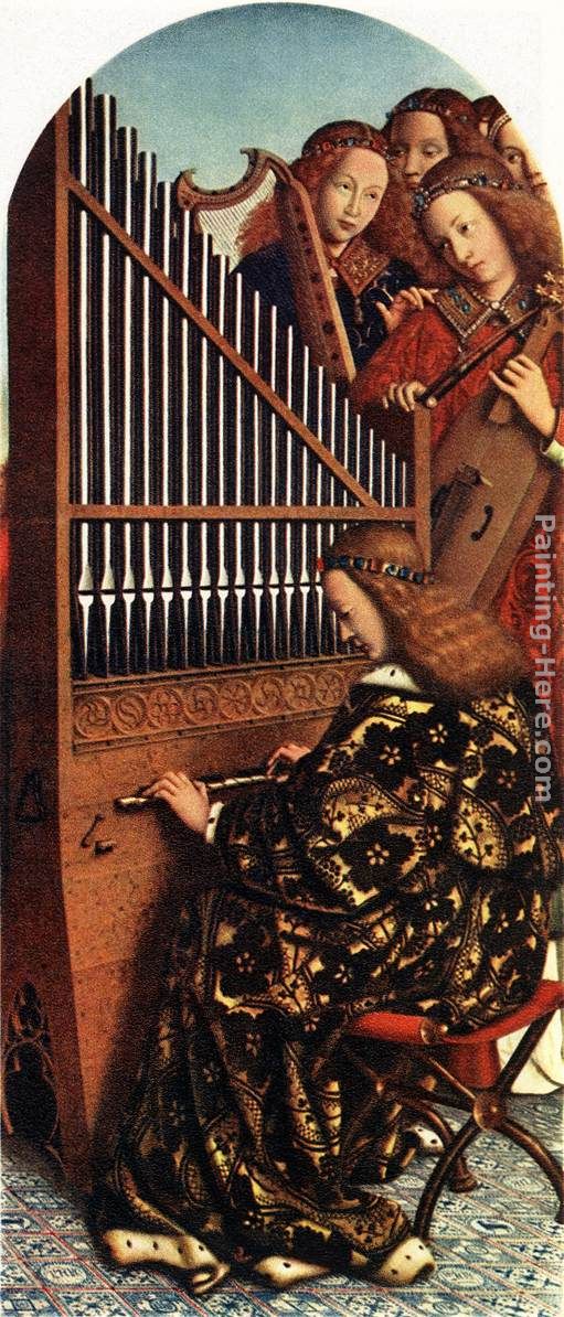 The Ghent Altarpiece Angels Playing Music painting - Jan van Eyck The Ghent Altarpiece Angels Playing Music art painting